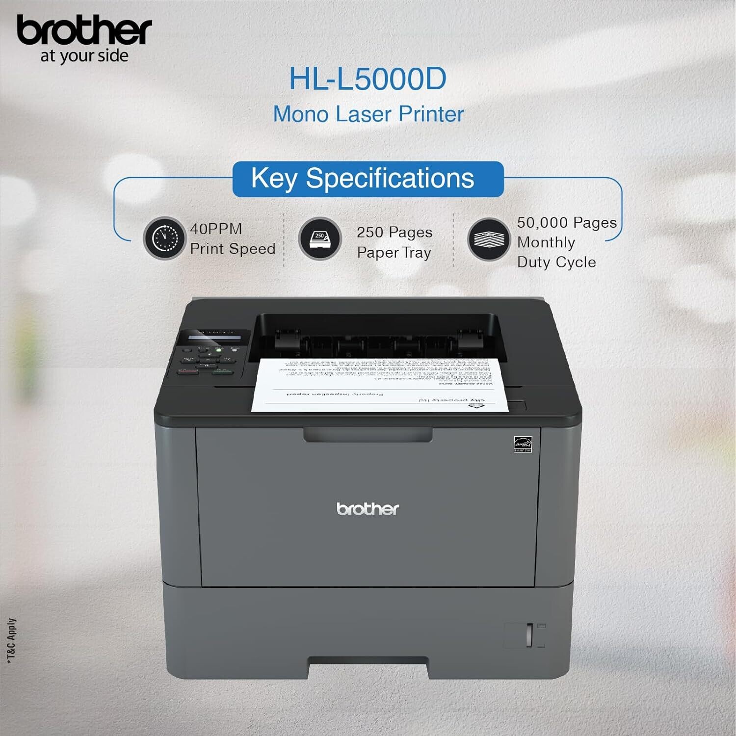 Brother HL-L5000D Single Mono Laser Printer with Duplex