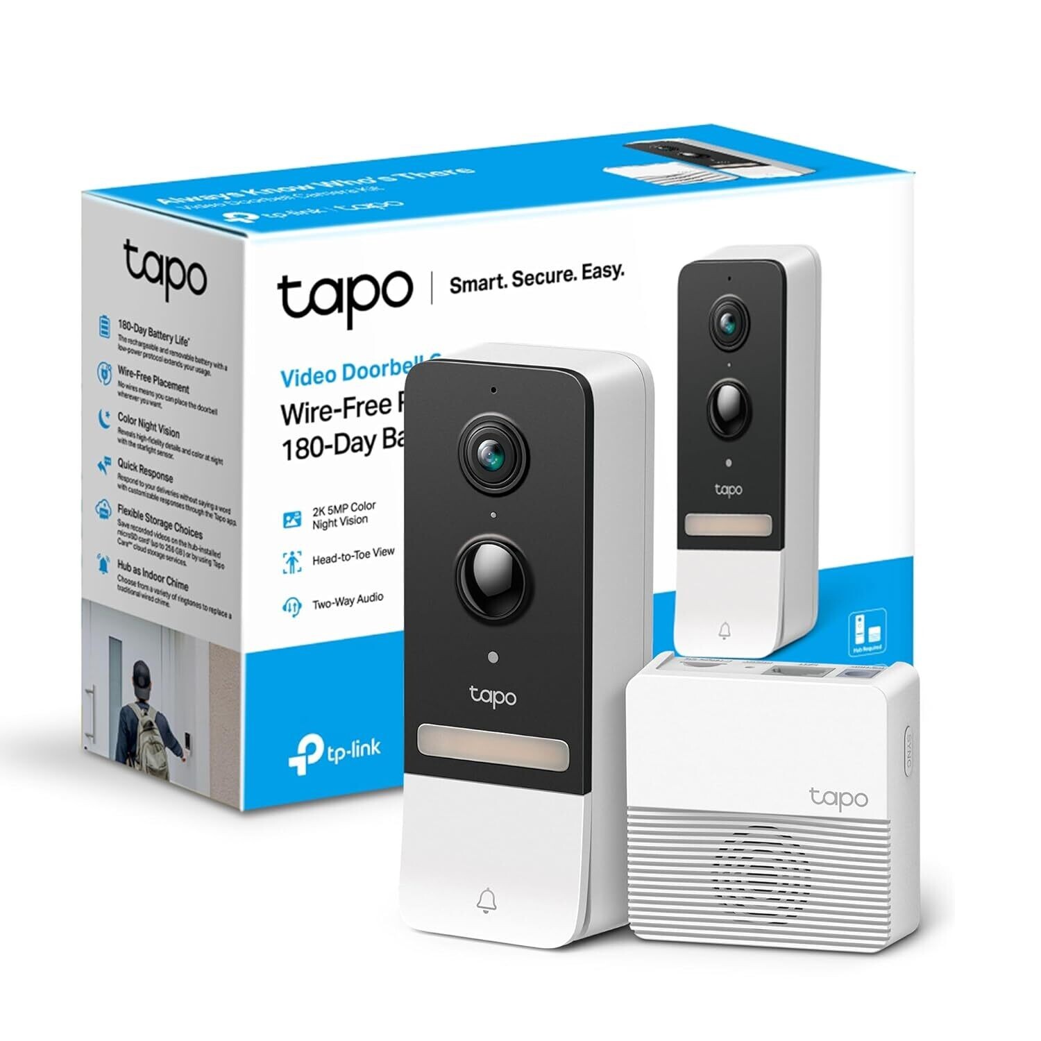 TP-Link Tapo D230S1 Smart Battery Video Doorbell with 2K Camera