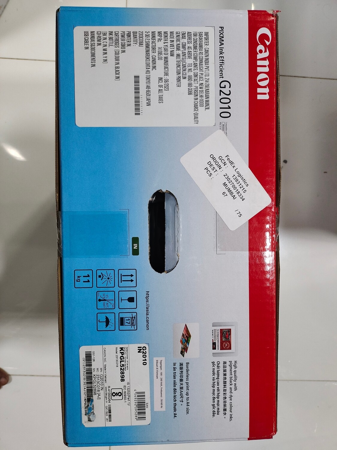 Canon Pixma G2010 Multifunction Color Ink Tank Printer