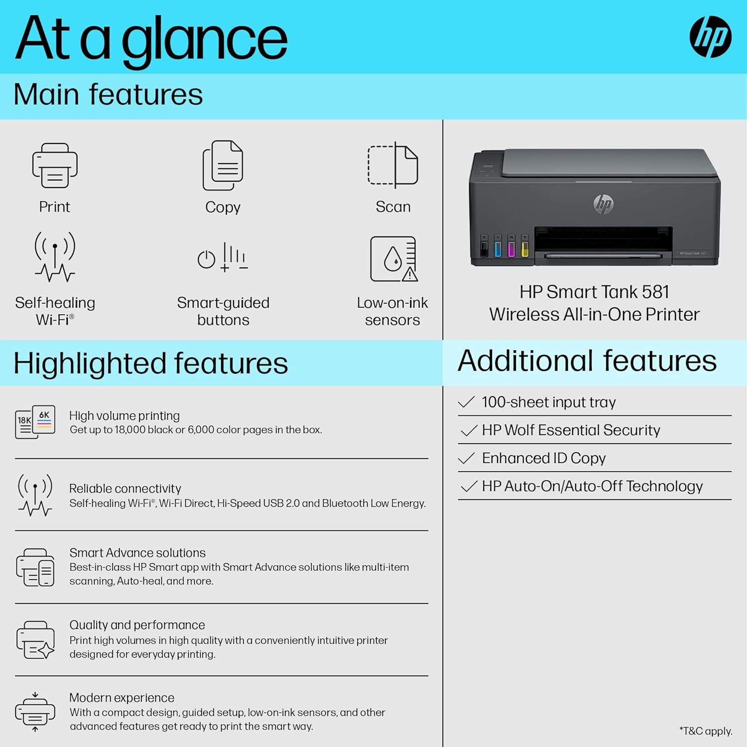 HP Smart Tank 581 AIO WiFi Colour Printer