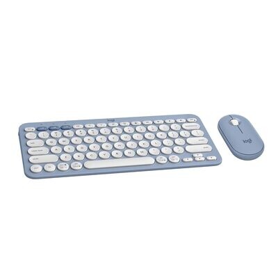 Logitech Pebble 2 Combo Keyboard Mouse, Tonal Blue