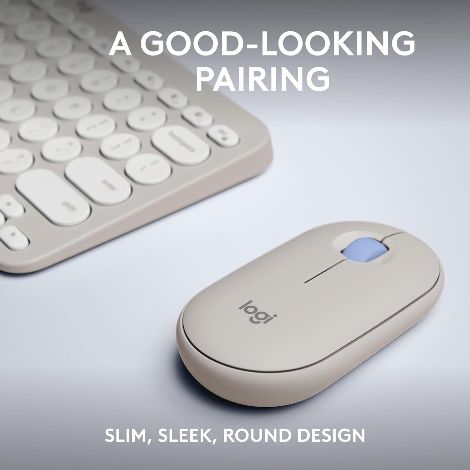 Logitech Pebble 2 Combo, Wireless Keyboard and Mouse Tonal Sand