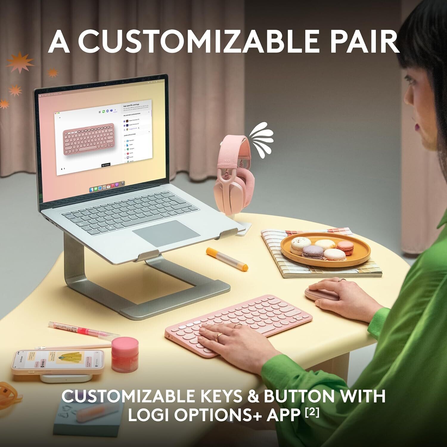 Logitech Pebble 2 Combo Wireless Keyboard Mouse Tonal Rose Logitech Pebble 2 Combo Wireless Keyboard Mouse Tonal Rose