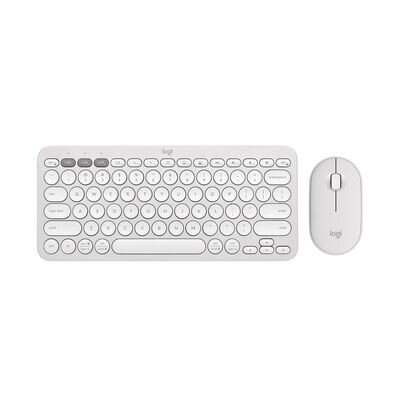Logitech Pebble 2 Combo, Wireless Keyboard and Mouse Tonal White