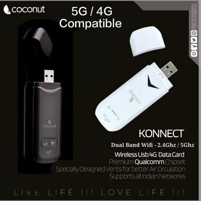Konnect 4G Dongle - Dual Band, All SIM Support