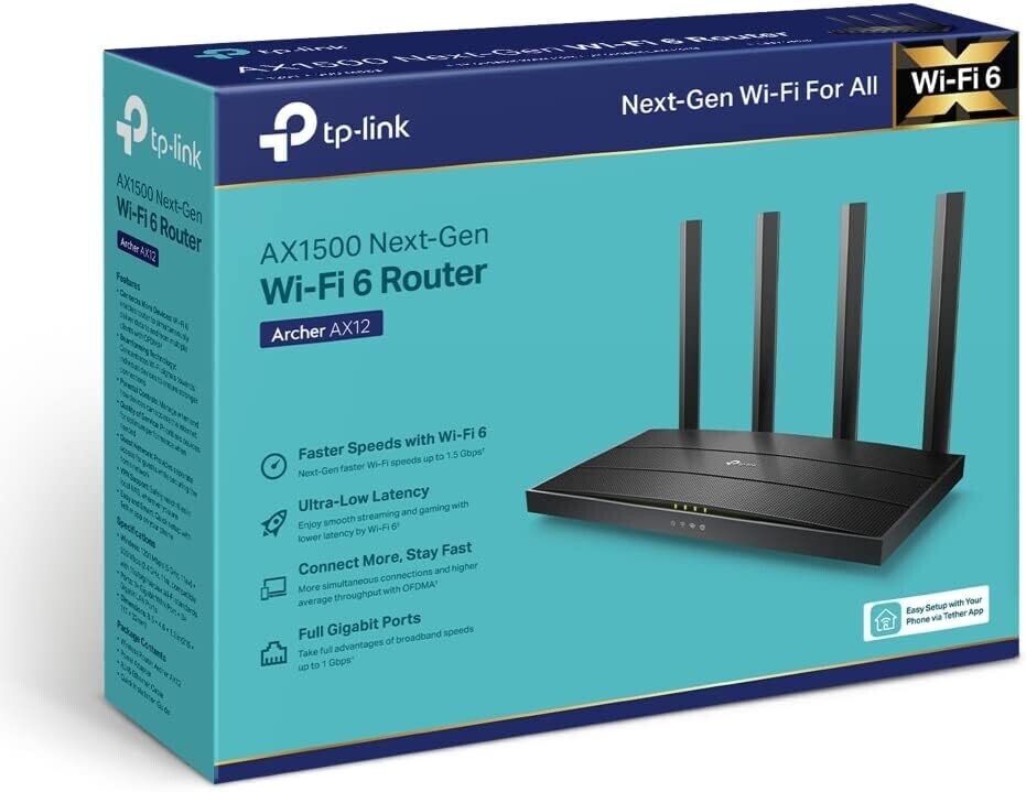 TP Link Archer AX12 AX1500 Wi-Fi 6 Router