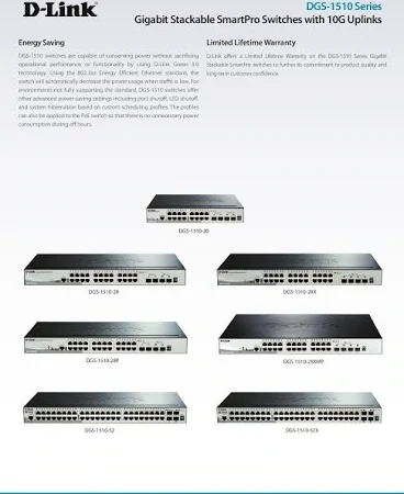 D-Link DGS-1510-52X Gigabit Stackable Smart Managed Switch D-Link DGS-1510-52X Gigabit Stackable Smart Managed Switch