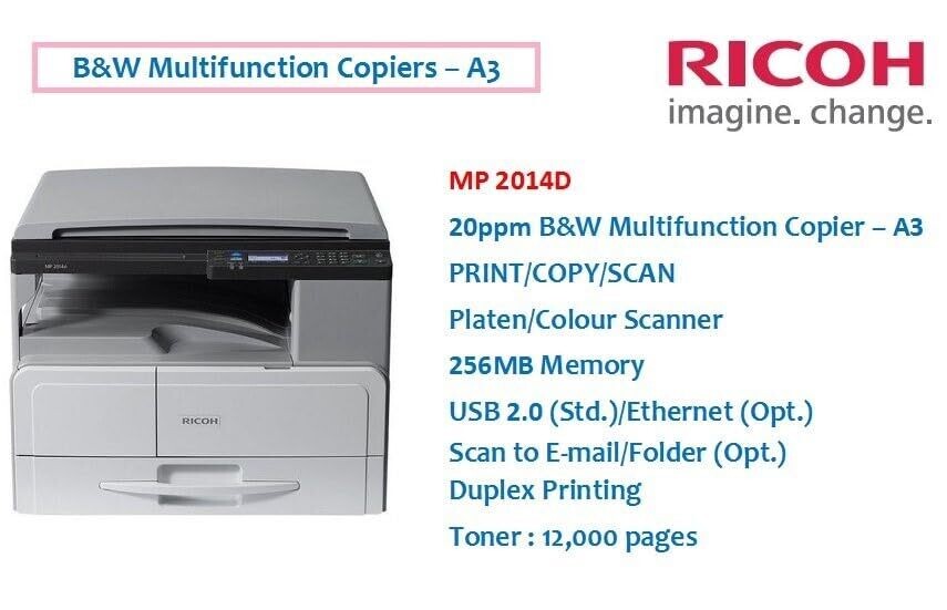 Ricoh MP 2014AD A3 Multifunction Printer