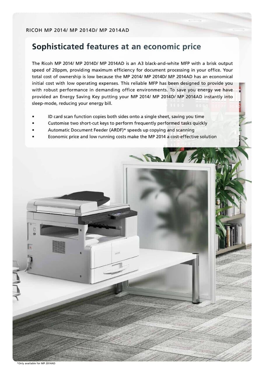 Ricoh MP 2014AD A3 Multifunction Printer