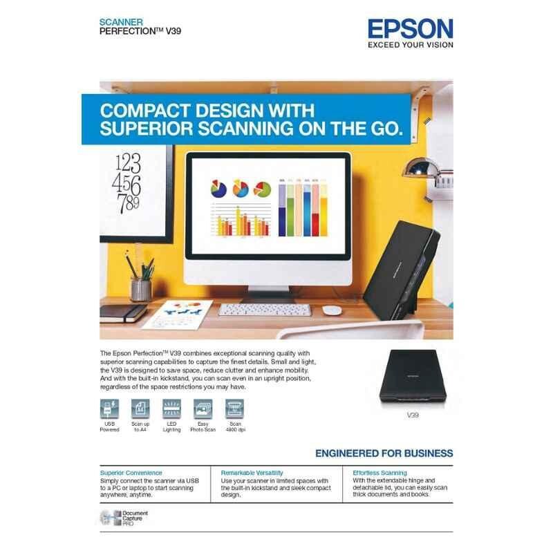 Epson Perfection V39 ll Flatbed Color Scanner