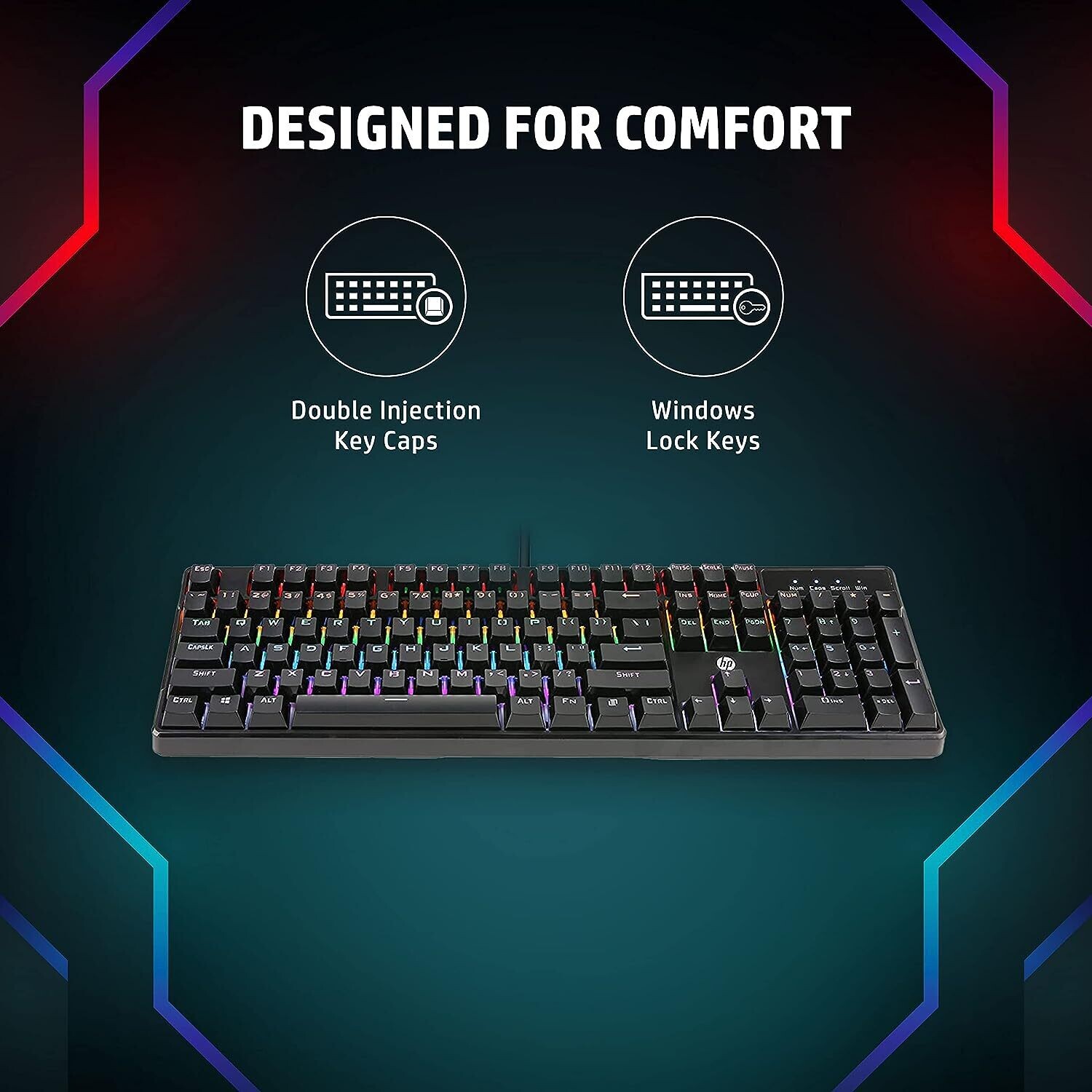 HP GK320 Wired RGB Backlight Mechanical Gaming Keyboard HP GK320 Wired RGB Backlight Mechanical Gaming Keyboard