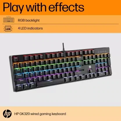 HP GK320 Wired RGB Backlight Mechanical Gaming Keyboard HP GK320 Wired RGB Backlight Mechanical Gaming Keyboard