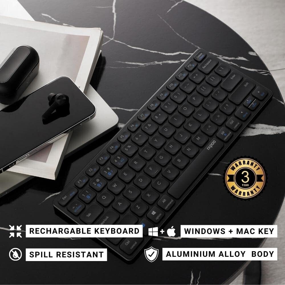 Rapoo E9050G Multi-mode Wireless Keyboard Dark Grey Rapoo E9050G Multi-mode Wireless Keyboard Dark Grey