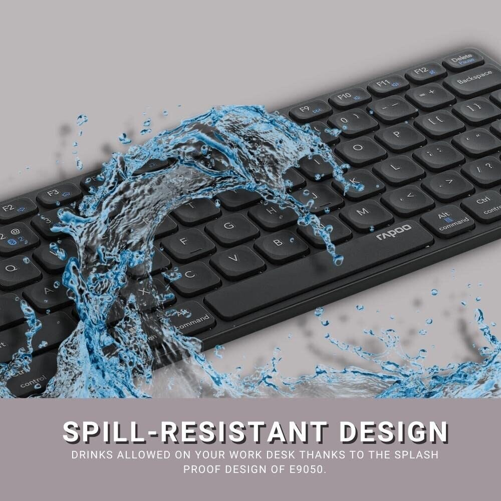 Rapoo E9050G Multi-mode Wireless Keyboard Dark Grey Rapoo E9050G Multi-mode Wireless Keyboard Dark Grey
