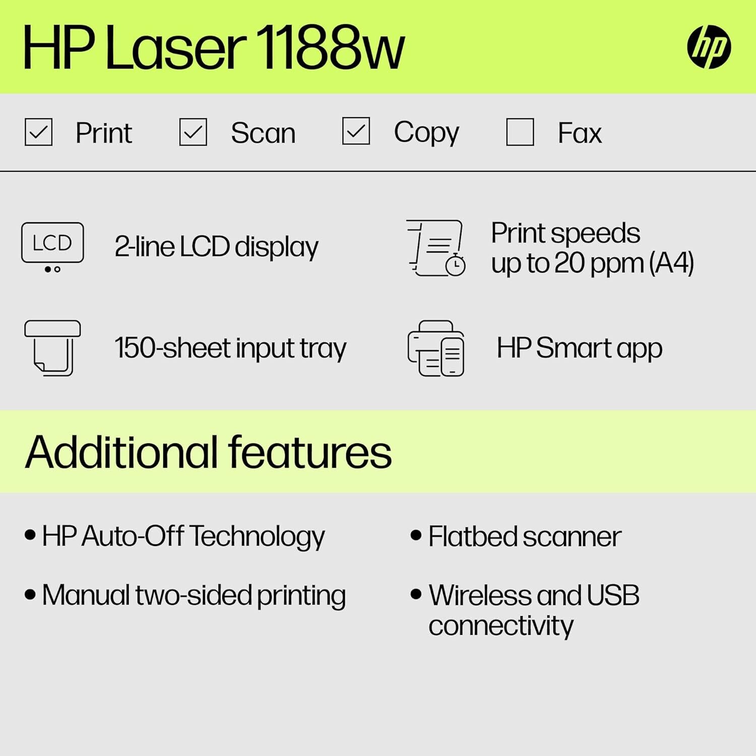 HP 1188w Laser Multifunction Printer