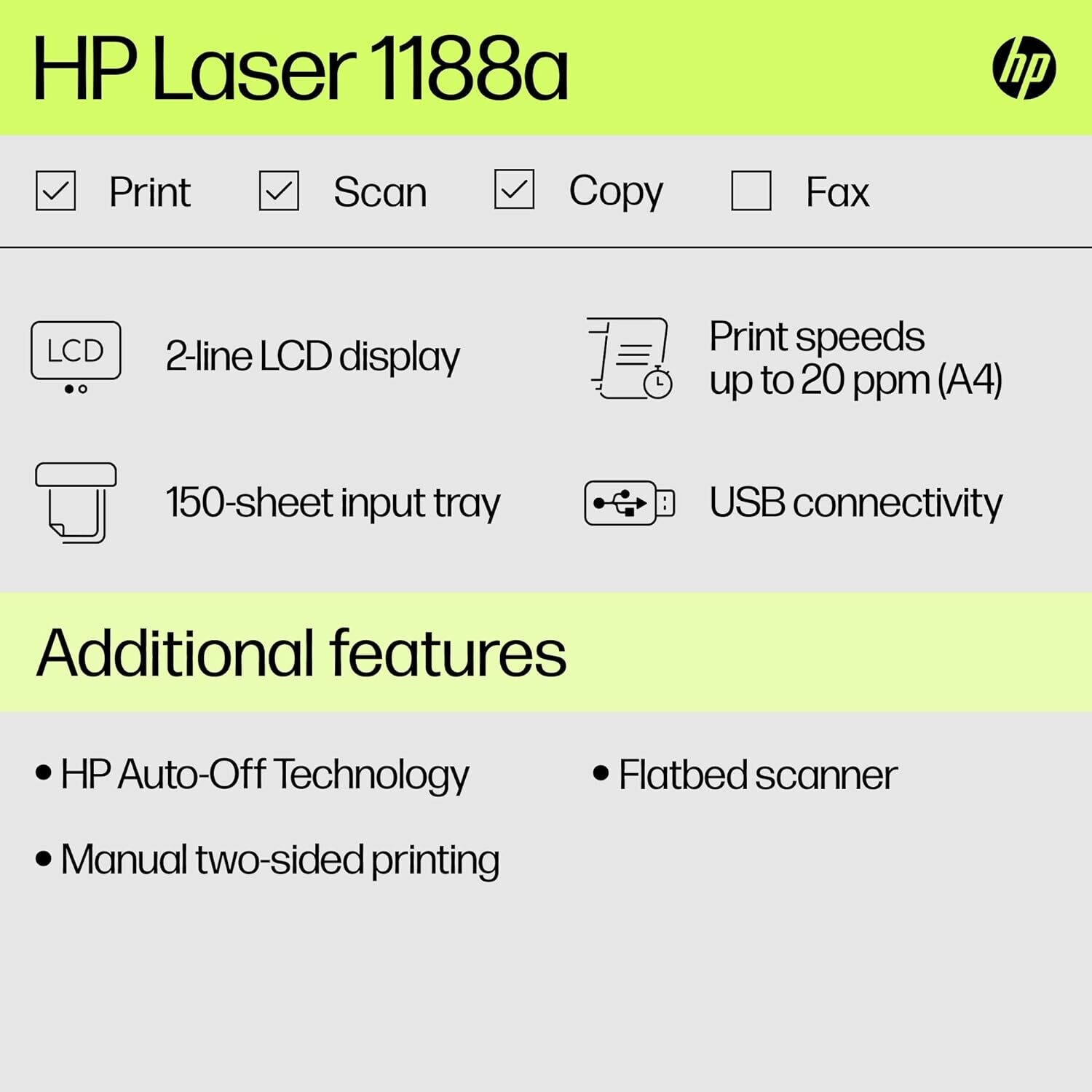 HP 1188a Multifunction 20ppm Laser Printer HP 1188a Multifunction 20ppm Laser Printer