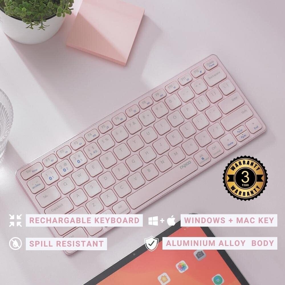 Rapoo E9050G C-type Multi-mode Wireless keyboard pink Rapoo E9050G C-type Multi-mode Wireless keyboard pink