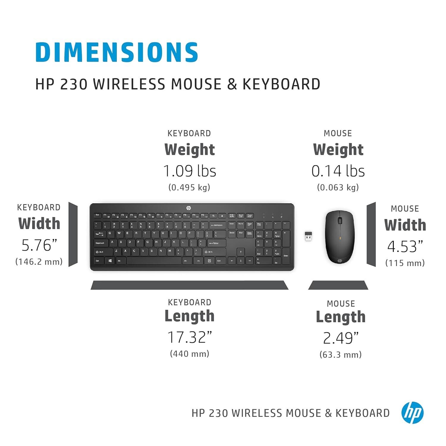 HP 230 Wireless Keyboard Mouse, Black HP 230 Wireless Keyboard Mouse, Black