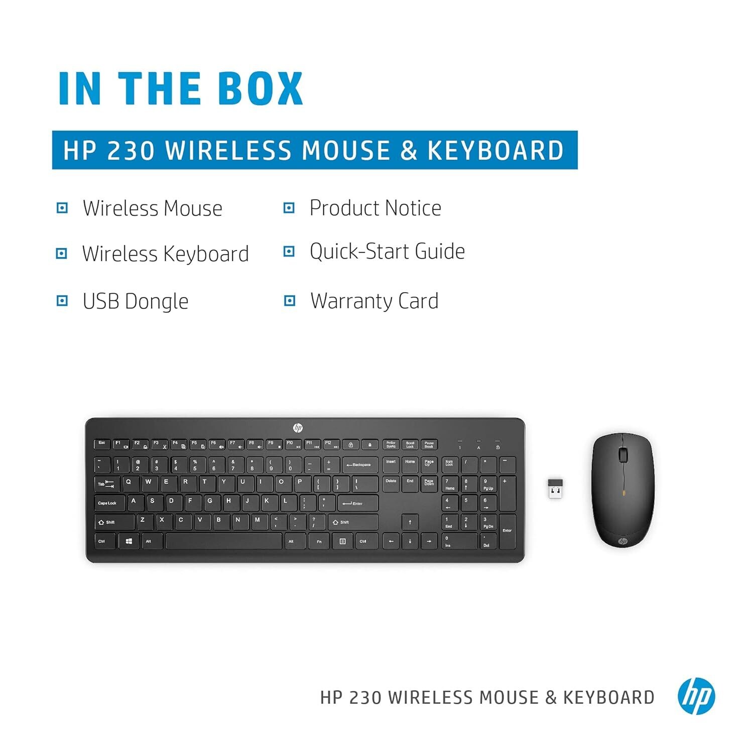 HP 230 Wireless Keyboard Mouse, Black HP 230 Wireless Keyboard Mouse, Black