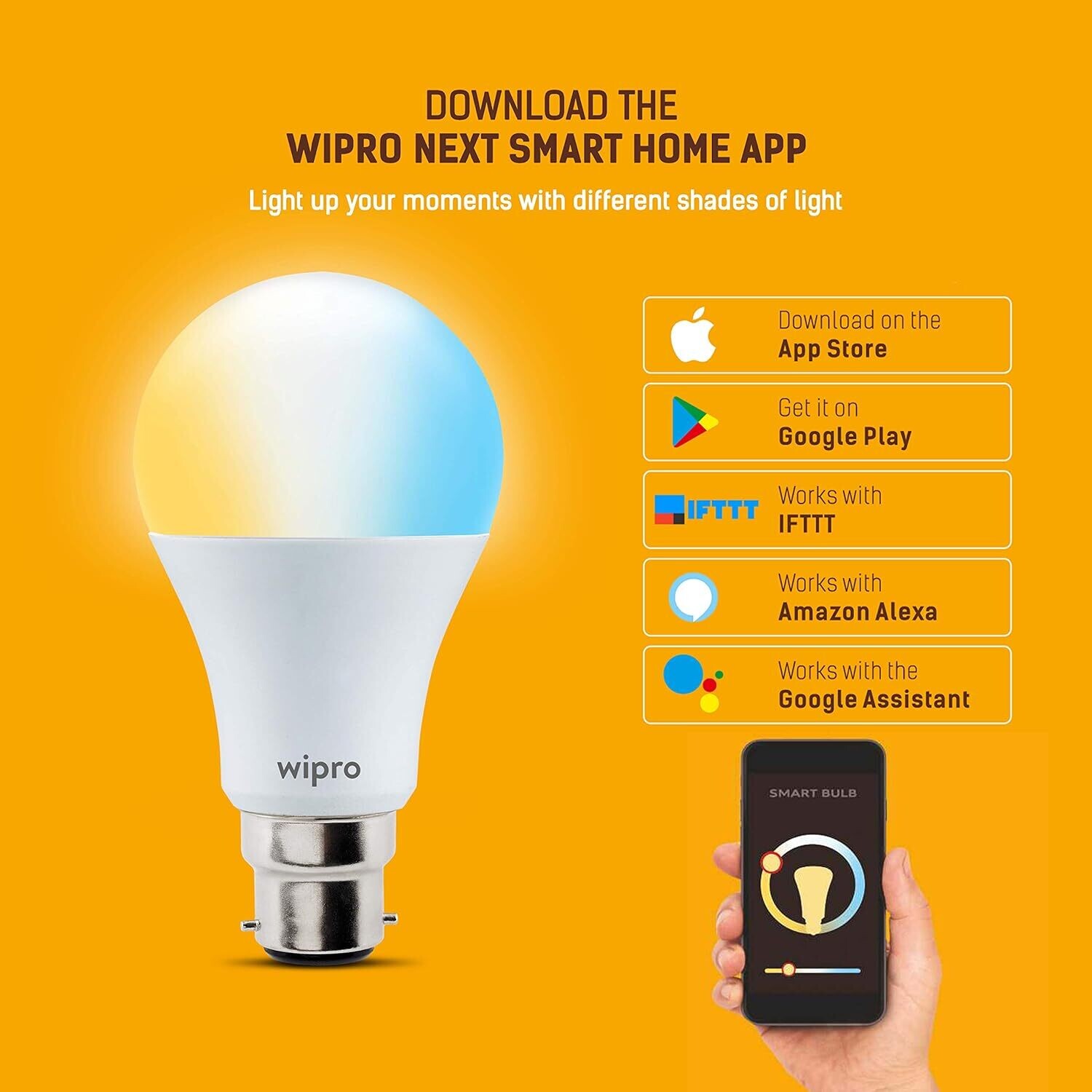 Wipro Garnet NS9100 9W B22D LED Smart Bulb