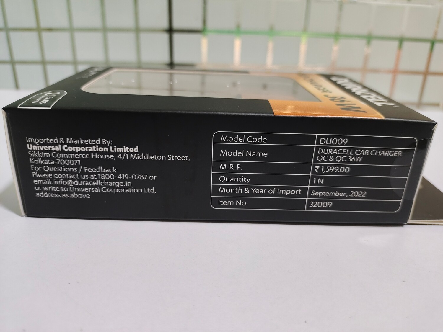 Duracell 36W Fast Car Charger Adapter Duracell 36W Fast Car Charger Adapter