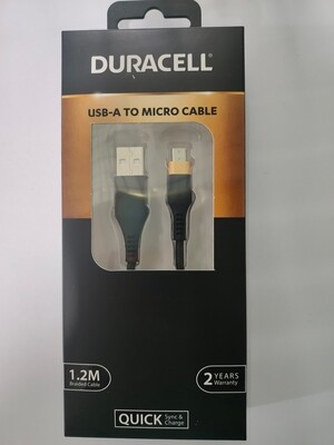 Duracell USB a To Micro 1.2M braided Sync & Charge Cable Du003