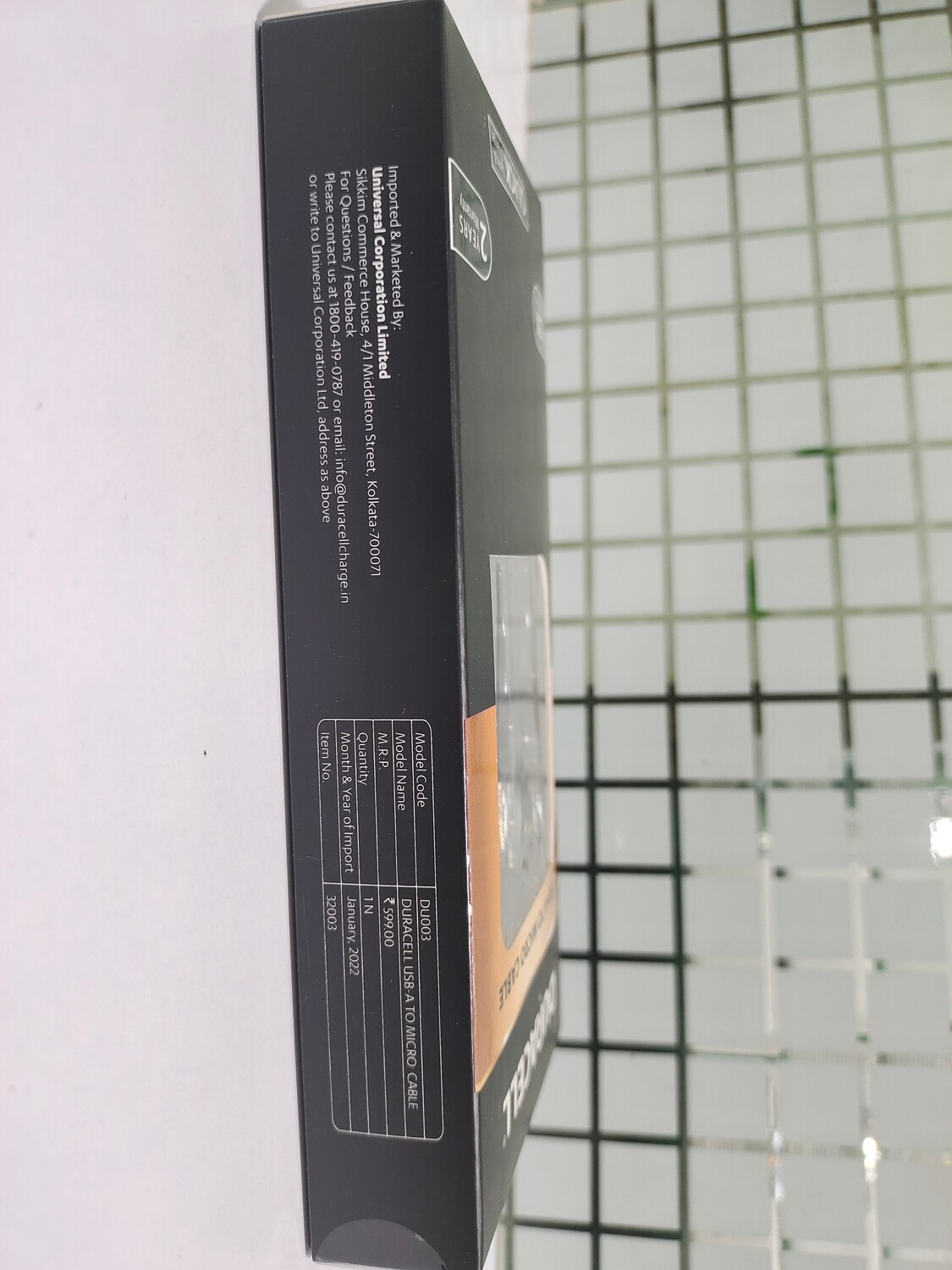 Duracell USB a To Micro 1.2M braided Sync & Charge Cable Du003 Duracell USB a To Micro 1.2M braided Sync & Charge Cable Du003