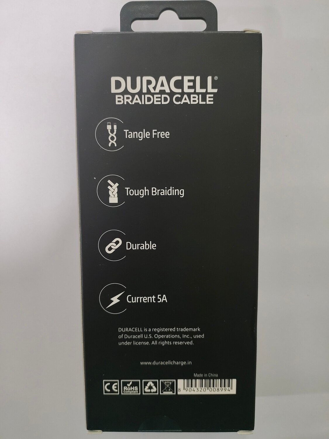 Duracell 1.2mtr 5A Type-C to Type-C Charging Cable Duracell 1.2mtr 5A Type-C to Type-C Charging Cable