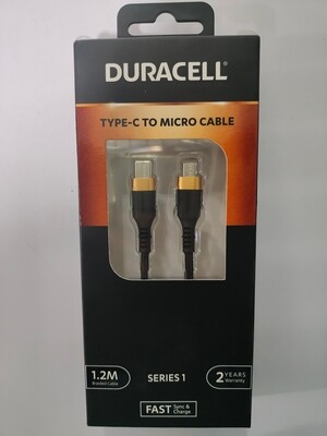 Duracell Type C To Micro Sync & Charging Cable DU024