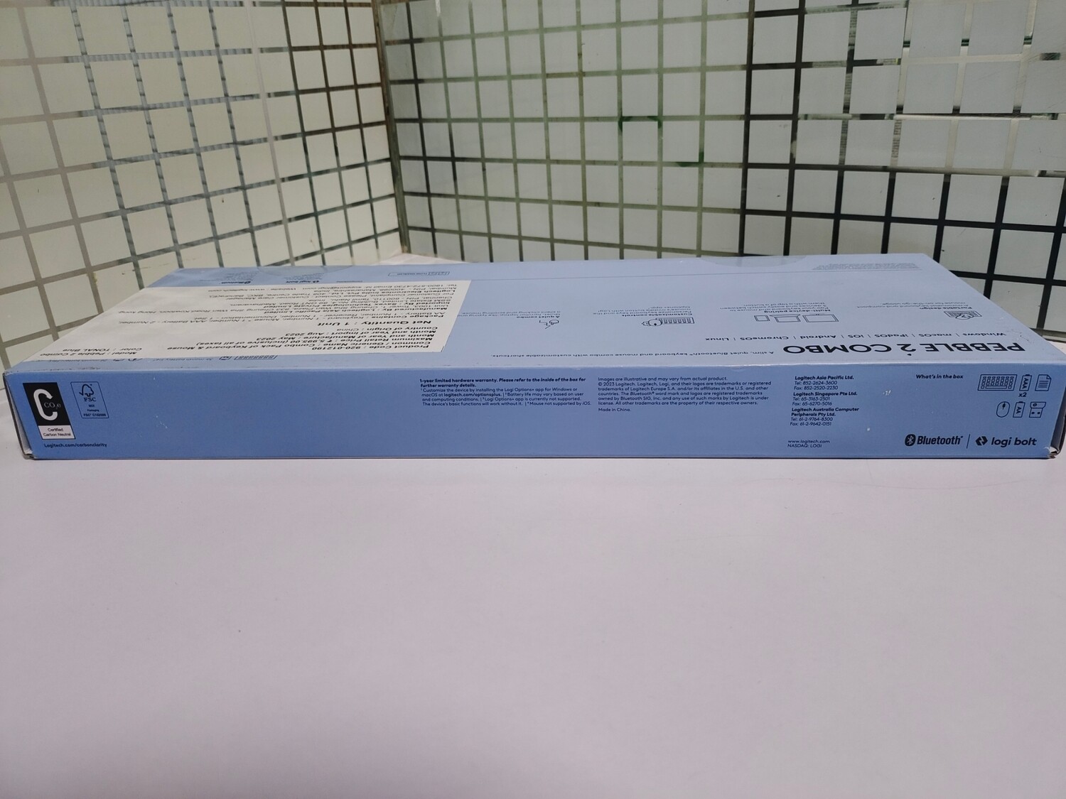 Logitech Pebble 2 Combo Keyboard Mouse, Tonal Blue Logitech Pebble 2 Combo Keyboard Mouse, Tonal Blue