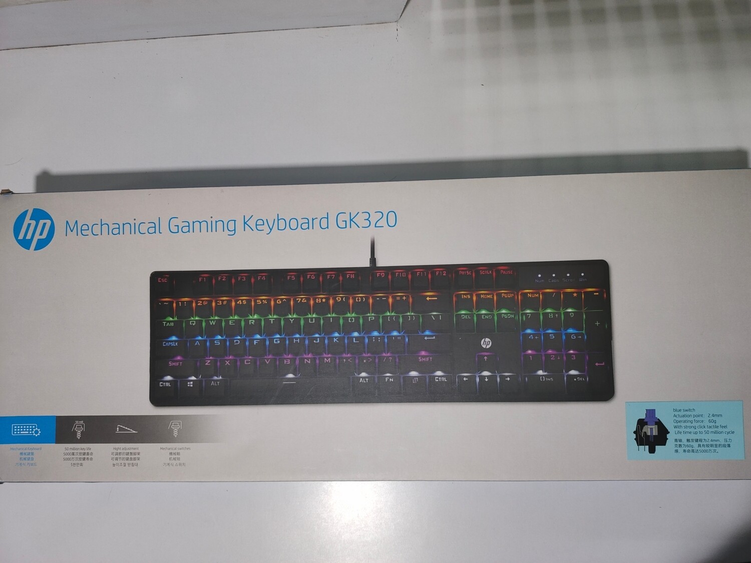 HP GK320 Wired RGB Backlight Mechanical Gaming Keyboard HP GK320 Wired RGB Backlight Mechanical Gaming Keyboard