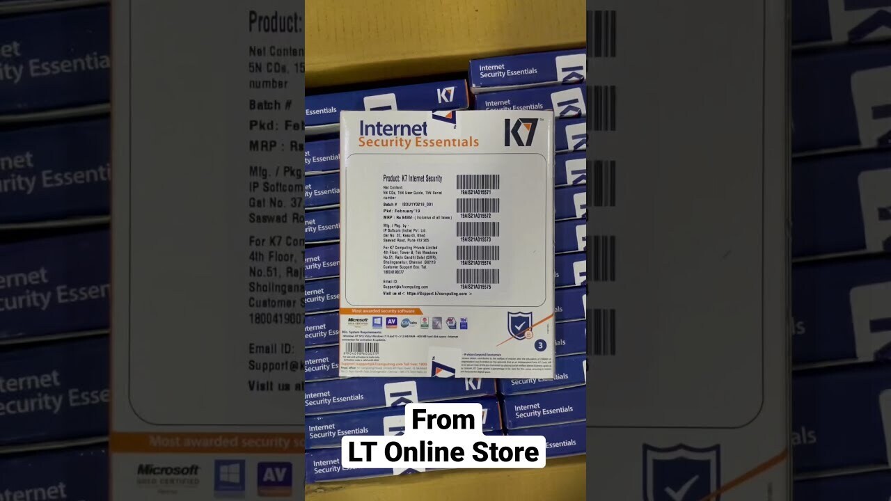 3 User, 1 Year, K7 Internet Security Essentials