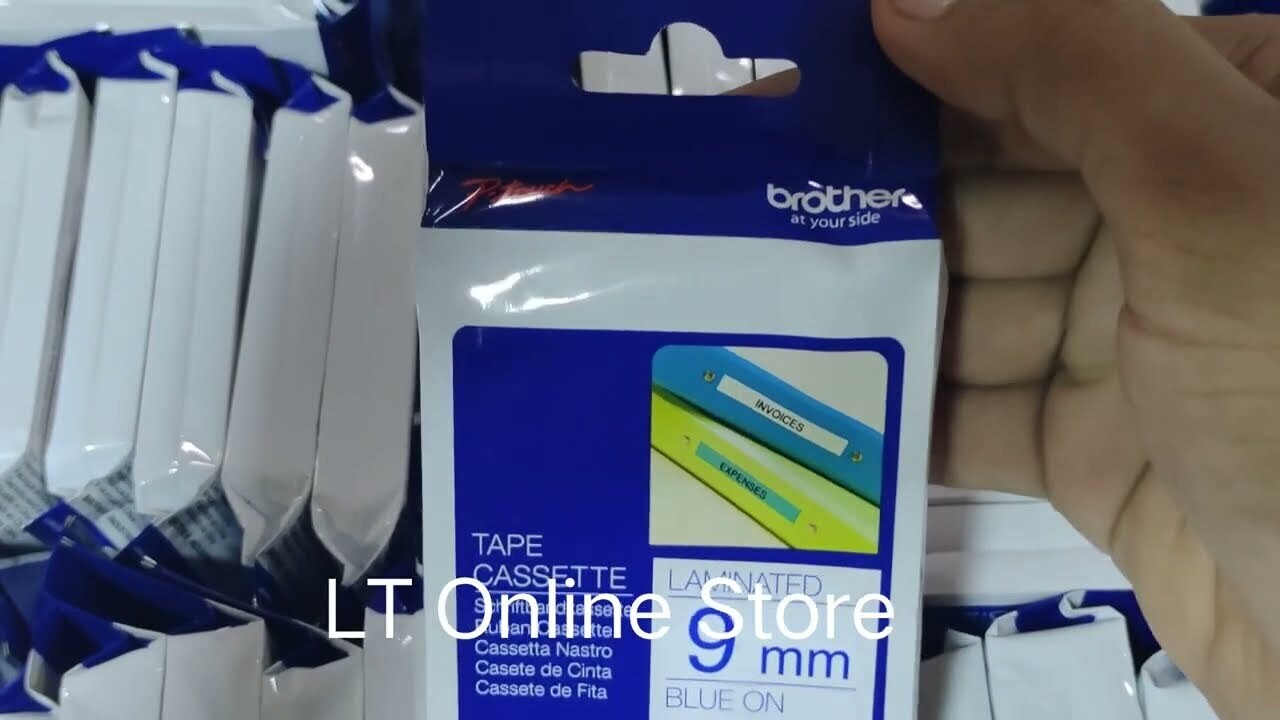 Brother Tze-223 Blue on White 9mm Label Tape Brother Tze-223 Blue on White 9mm Label Tape