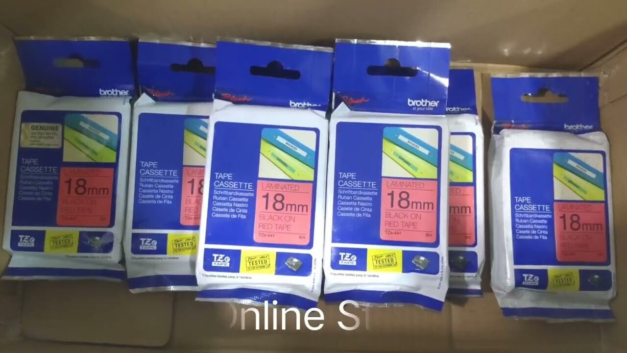 Brother Tze-441 Black on Red 18mm Label Tape Brother Tze-441 Black on Red 18mm Label Tape