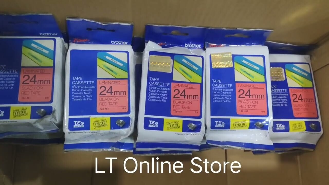 Brother Tze-451 Black on Red 24mm Label Tape Brother Tze-451 Black on Red 24mm Label Tape