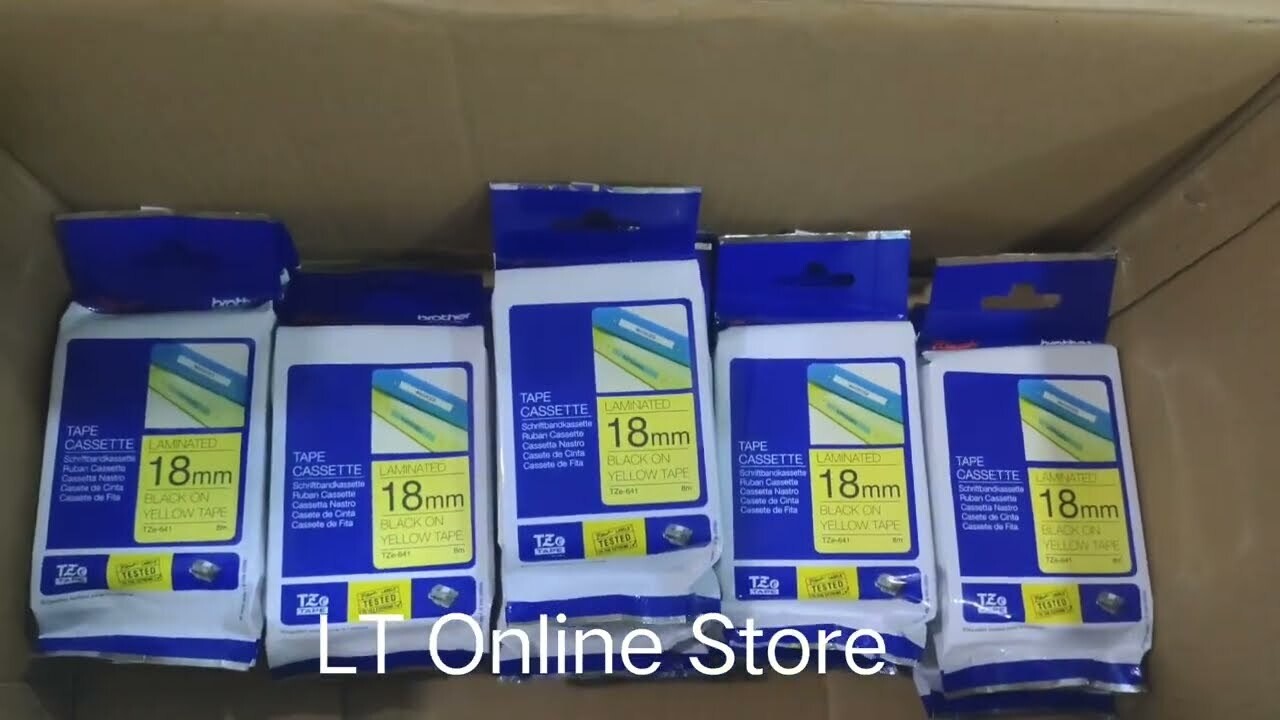 Brother Tze-641 Black on Yellow 18mm Label Tape