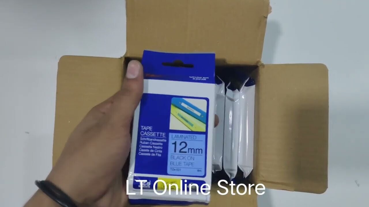 Brother Tze-531 Black on Blue 12mm Label Tape Brother Tze-531 Black on Blue 12mm Label Tape