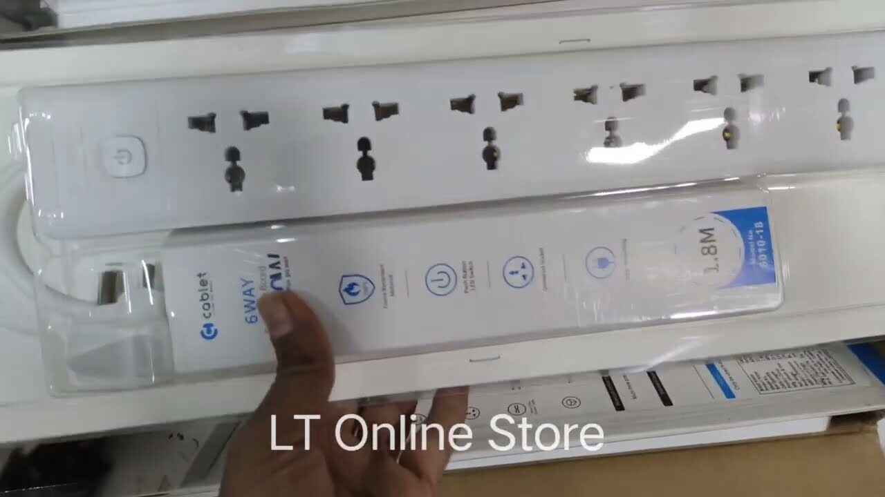 Cablet 6 Sockets, 1 Switch 1.8 mtr Extension Board Cablet 6 Sockets, 1 Switch 1.8 mtr Extension Board