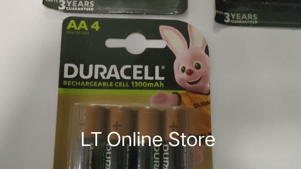 Duracell AA, 4 Batteries, 1300mAh, Rechargeable Duracell AA, 4 Batteries, 1300mAh, Rechargeable