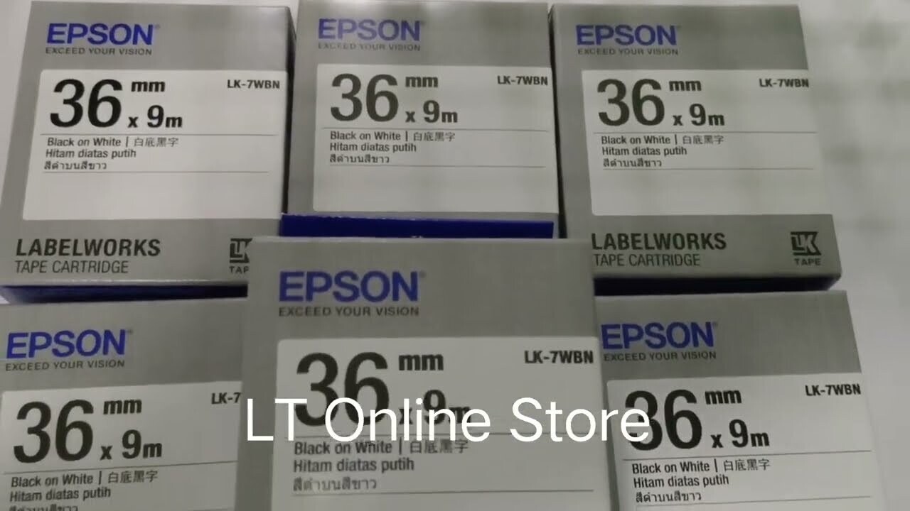 Epson LK-7WBN 36mm Black on White Label Tape Epson LK-7WBN 36mm Black on White Label Tape