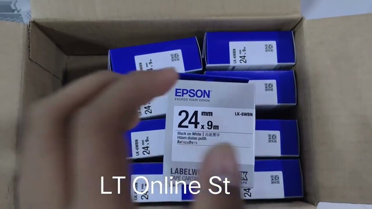 Epson LK-6WBN 24mm black On White Label tape Epson LK-6WBN 24mm black On White Label tape