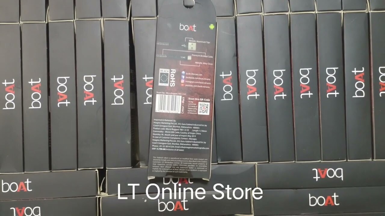 boAt Rugged v3 Micro USB Cable Black boAt Rugged v3 Micro USB Cable Black