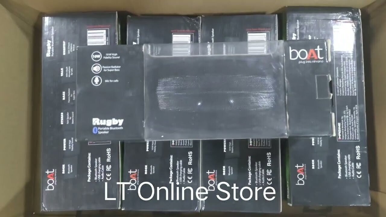 boAt Rugby Wireless Portable Stereo Speaker, Black boAt Rugby Wireless Portable Stereo Speaker, Black