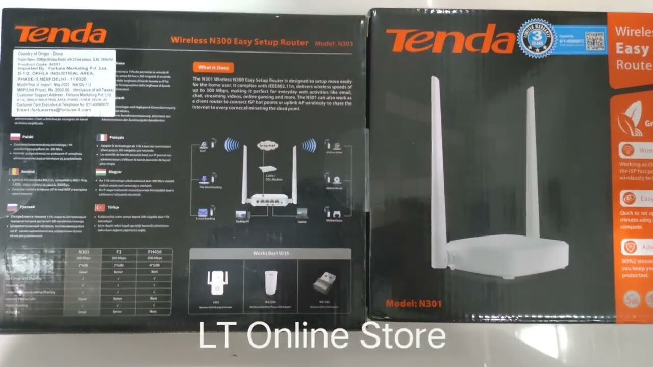Tenda N301 Wireless-N300 Easy Setup Router