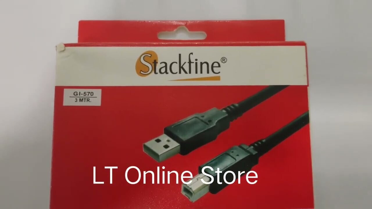Stackfine 3mtr USB Printer Cable, Black Stackfine 3mtr USB Printer Cable, Black