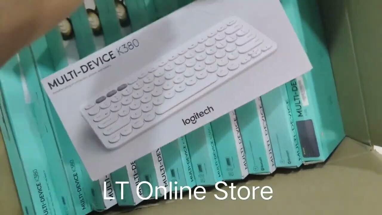Logitech K380 Multi-Device Bluetooth Keyboard, Off-white