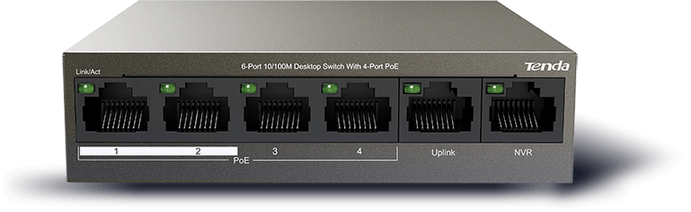 Tenda TEF1106P-4-63W 6-Port Desktop Switch with 4-Port PoE