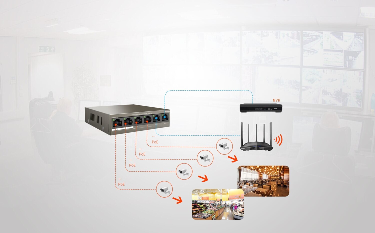 Tenda TEF1106P-4-63W 6-Port Desktop Switch with 4-Port PoE