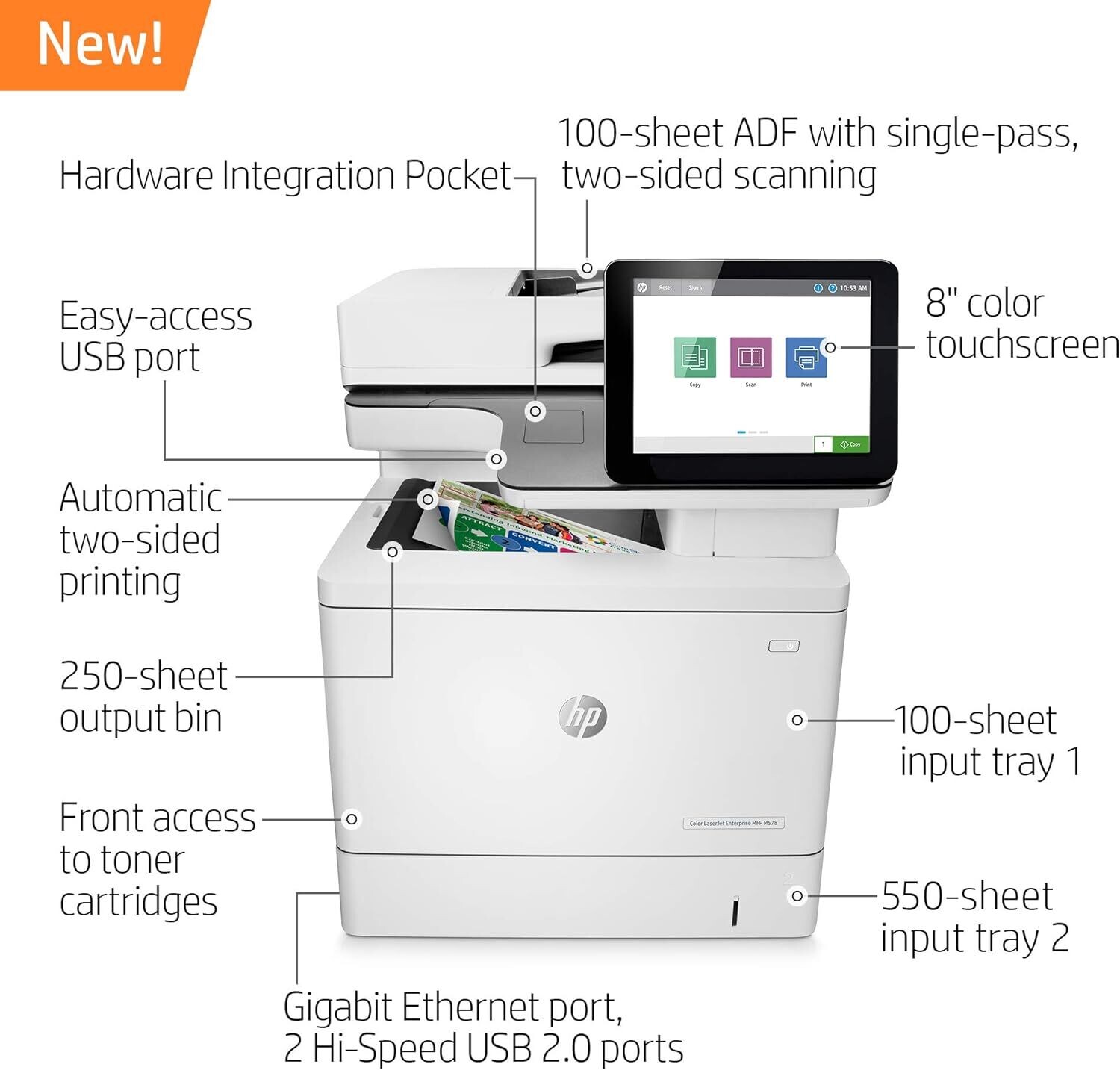 HP M578dn Color LaserJet Enterprise Printer HP M578dn Color LaserJet Enterprise Printer