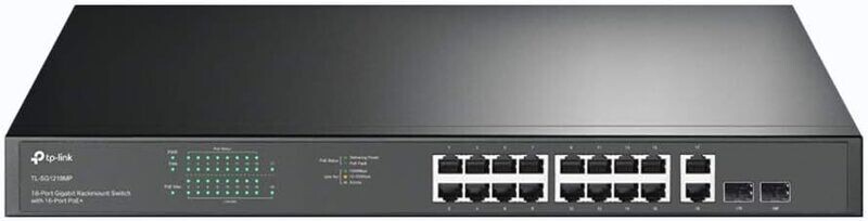 TP-Link TL-SG1218MP 18-Port Gigabit Rackmount Switch with 16 PoE+